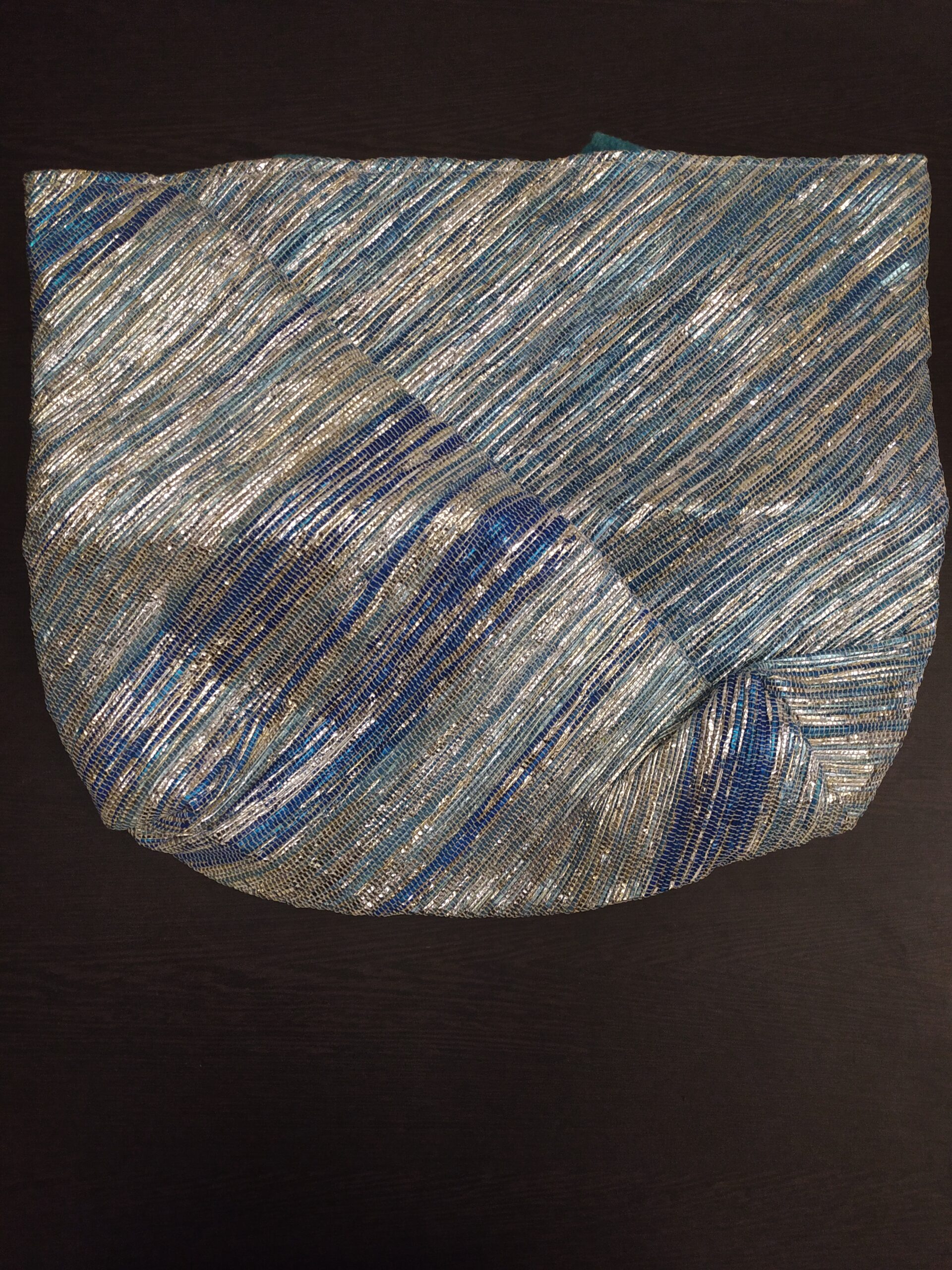 Trendy Upcycled Beach Bag Big Blue