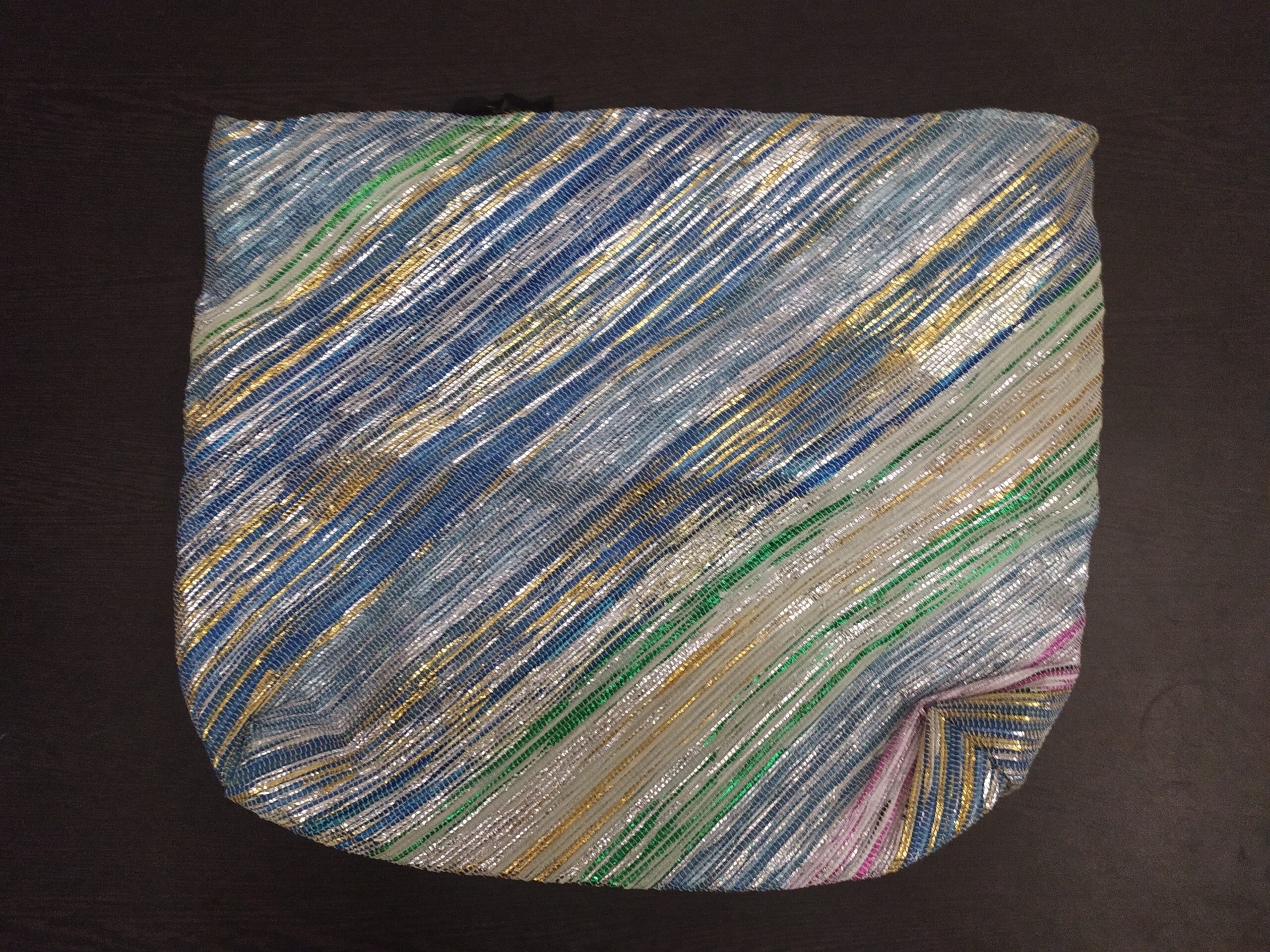 Trendy Upcycled Beach Bag Big Multicolor