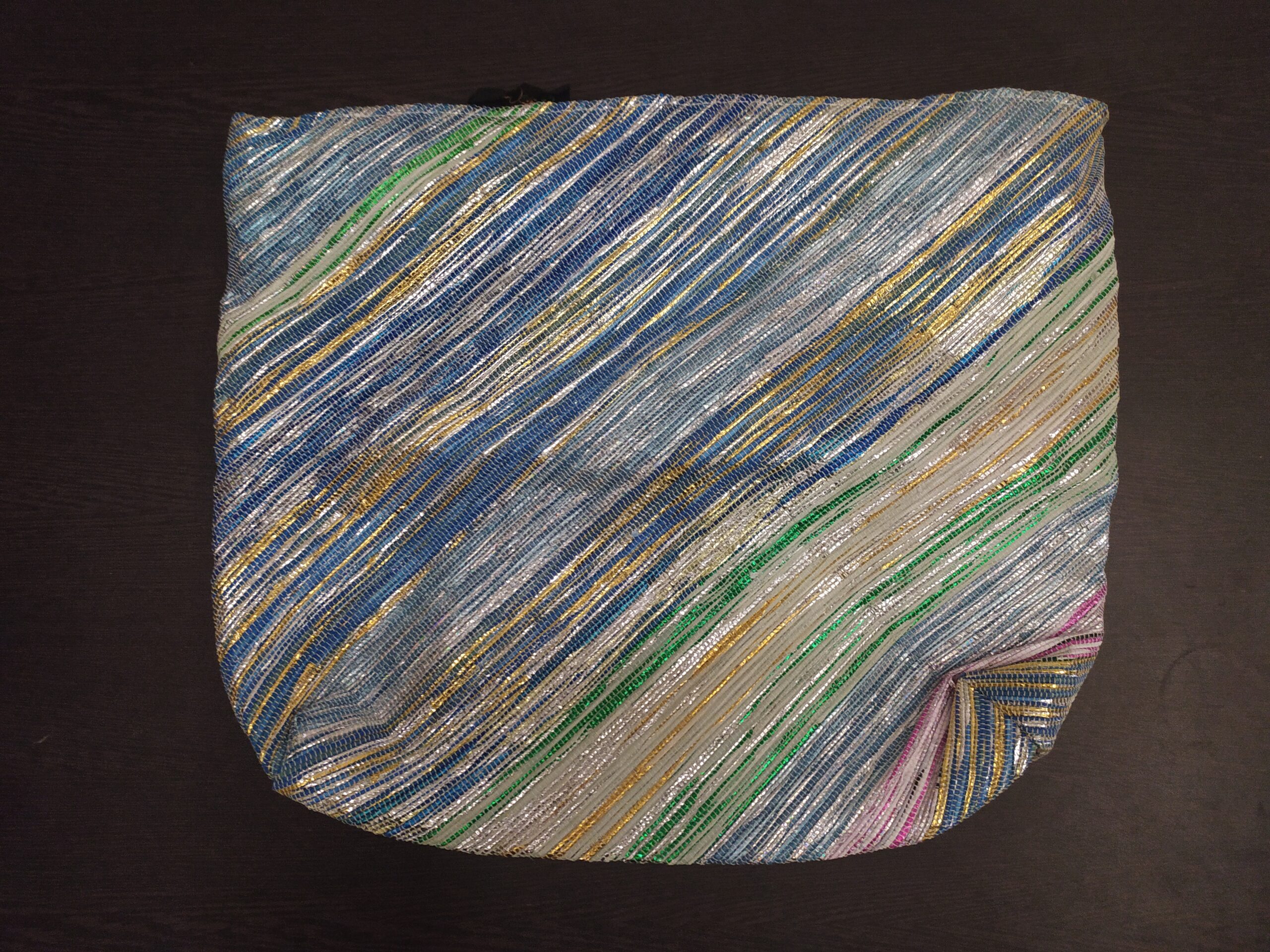 Trendy Upcycled Beach Bag Big Multicolor