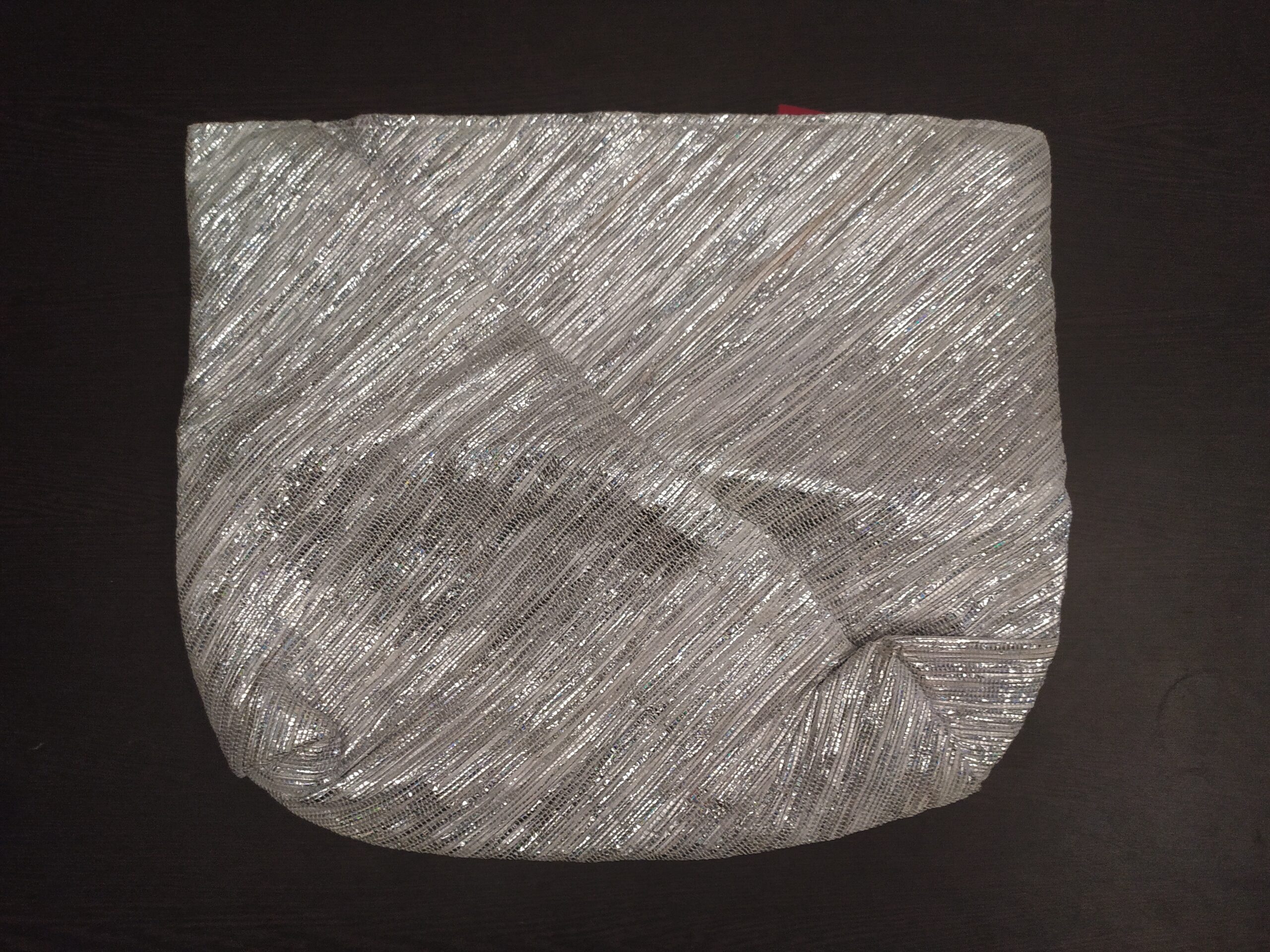 Trendy Upcycled Beach Bag Big Silver