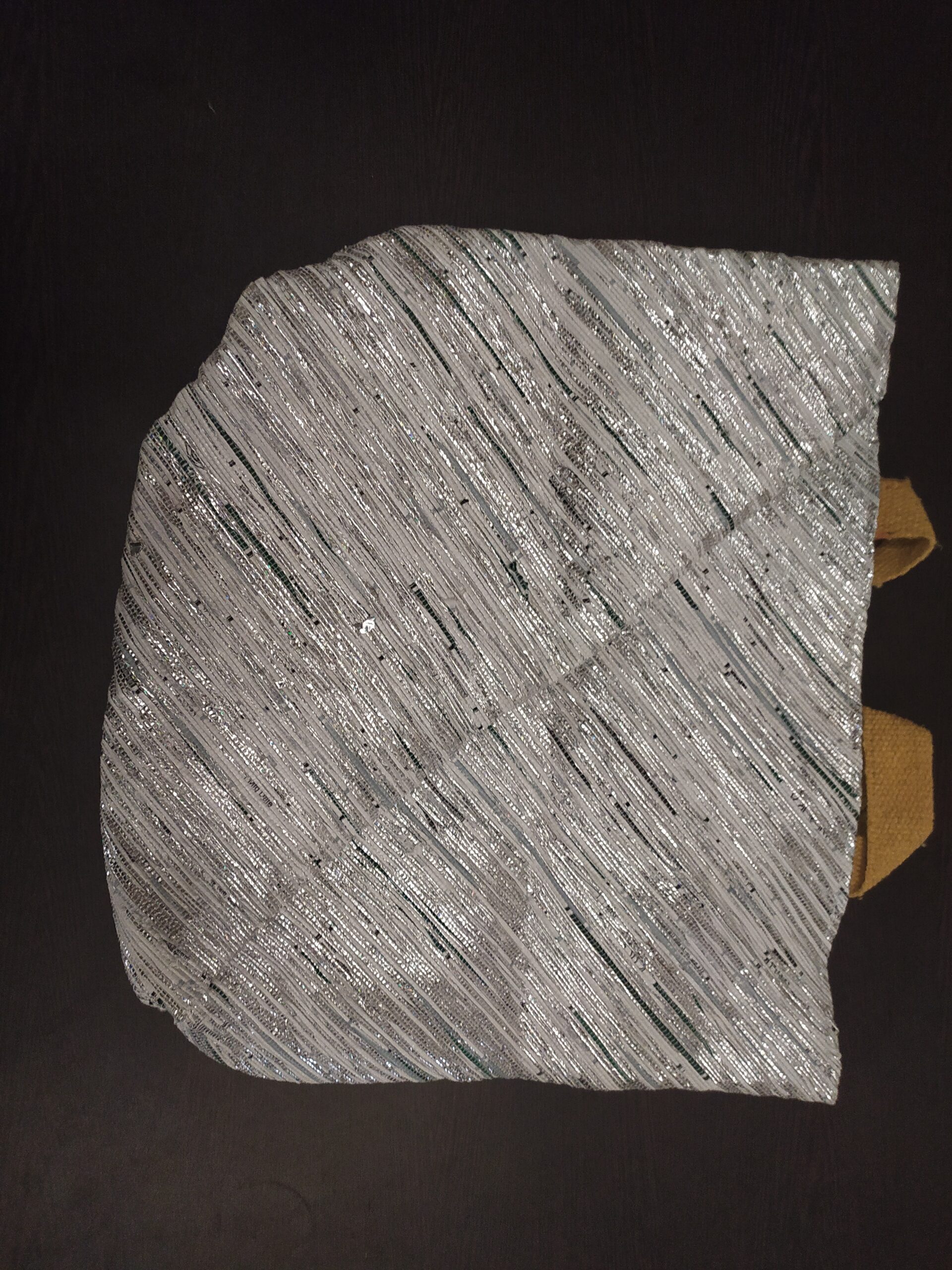 Trendy Upcycled Beach Bag Big Spotted Silver