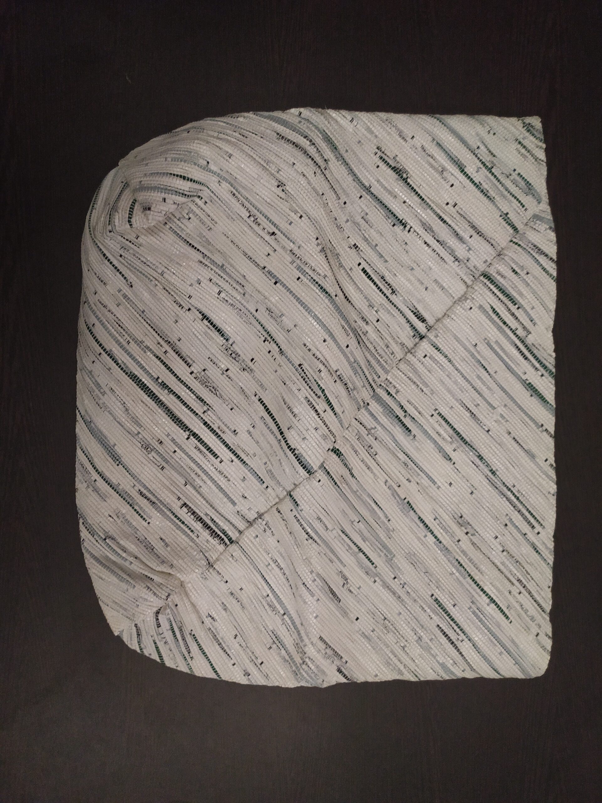 Trendy Upcycled Beach Bag Big Spotted White